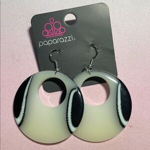 Paparazzi Black and White Earrings